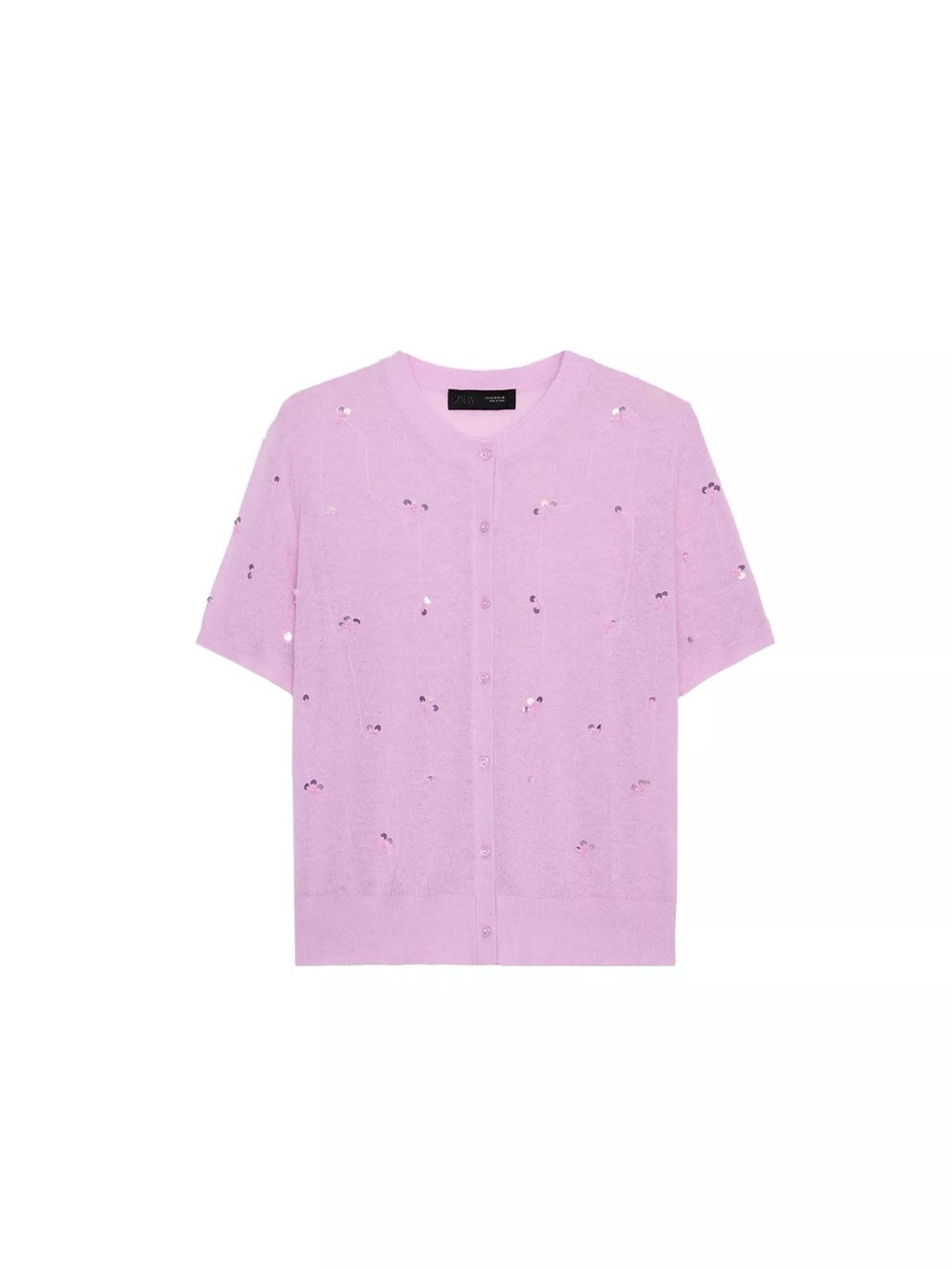 Zara sequin short sleeve cardigan
